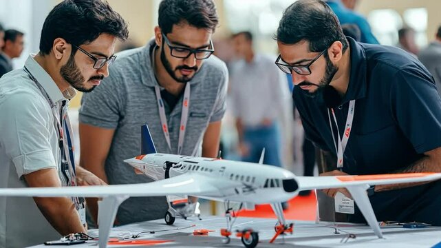 Teams from Saudi Arabia or Egypt working on the latest innovations in aircraft design. It combines sustainable technology with advanced aviation.
