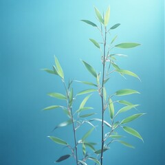Fototapeta premium Bamboo Shoots against a Blue Sky