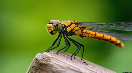 Colorful Dragonfly in Natural Outdoor Setting