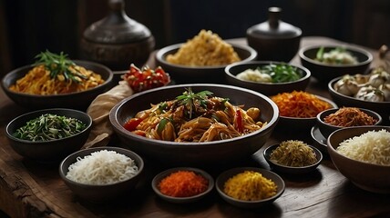 Obraz premium curry with rice, various cuisines