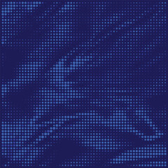 Decorative bright ultramarine background with folds and the effect of crumpled silk. Dotted halftone atlas wavy tracery pattern. Vector digital wallpaper