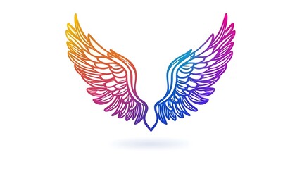 Obraz premium Colorful Angel Wings Illustration