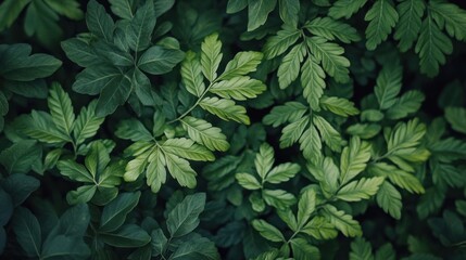 Detailed green foliage texture. Rich foliage background. Nature