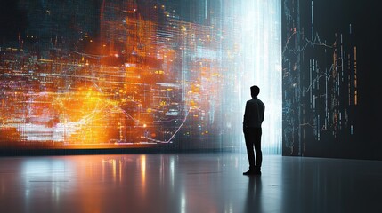 An engineer visualizing complex data sets, using innovative tools and techniques to reveal hidden patterns and trends.