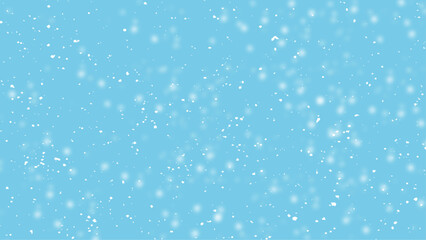 Realistic vector falling snow fall overlay illustration.  Snow effects pack. Rusted blue background.