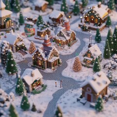 Fototapeta premium Christmas village. Generative AI