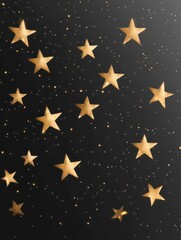 Obraz premium Collection set of gold stars isolated on transparent background