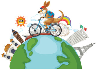 Kangaroo Cycling Around the World
