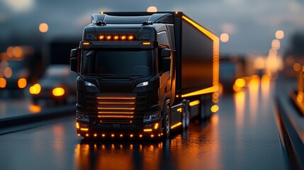 Fototapeta premium Interactive Hologram of Fuel Costs and Backhaul Concepts