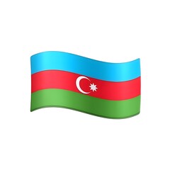 Fototapeta premium Azerbaijan Flag Emoji 