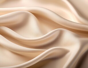 Fototapeta premium Creamy, smooth satin fabric with soft folds creates a luxurious, elegant design