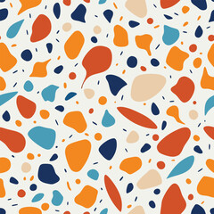 Terrazzo ice white blue coloured seamless pattern background 4 pack	