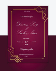 Luxury invitation card template, wedding card, 