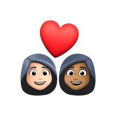 Fototapeta premium Couple in Love Emoji 