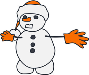 Winter cute snowman Illustration