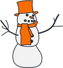 Winter cute snowman Illustration