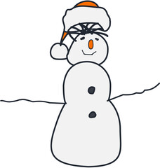 Winter cute snowman Illustration