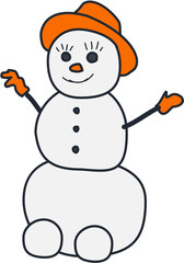 Winter cute snowman Illustration