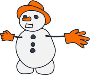 Winter cute snowman Illustration
