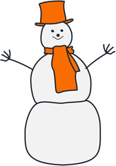 Winter cute snowman Illustration