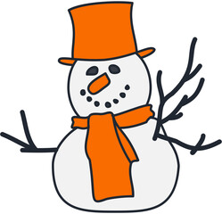 Winter cute snowman Illustration