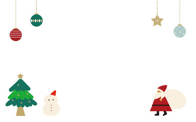 シンプルなクリスマスイメージの背景フレーム
