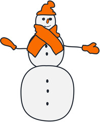 Winter cute snowman Illustration