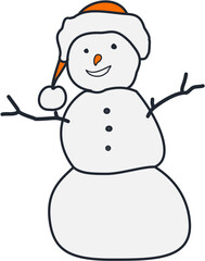 Winter cute snowman Illustration