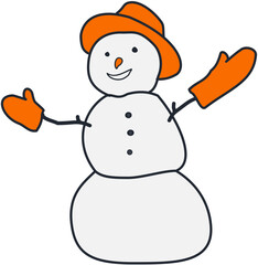 Winter cute snowman Illustration