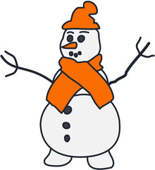 Winter cute snowman Illustration