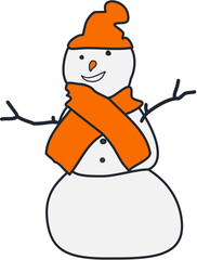 Winter cute snowman Illustration