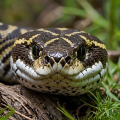 Fototapeta premium Intricate Patterns: The Louisiana Pine Snake Up Close