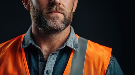 Fototapeta premium Reflective Maintenance Technician in Orange Vest