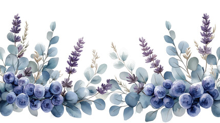 Elegant watercolor Christmas floral corner border with winter greenery, pinecones, holly, and berries, classic holiday color palette, soft white background, perfect for greeting cards, 