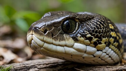 Fototapeta premium Elegant Features: The Louisiana Pine Snake in Detail