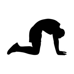 Male doing Yoga silhouettes vector illustration. Yoga poses male.