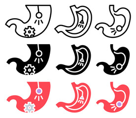 Endoscopy icon vector collection pack