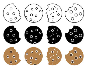 Cookie icon vector collection pack