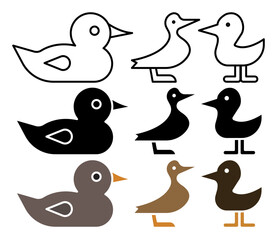 Duck icon vector collection pack