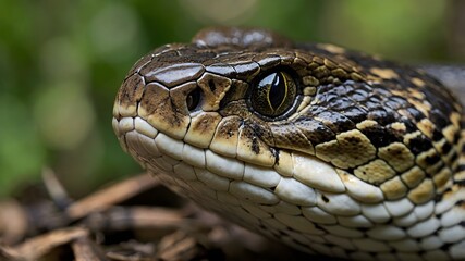 Obraz premium Detailing Nature: An Intimate Look at the Louisiana Pine Snake