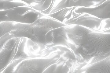 Fototapeta premium Elegant White Silk Fabric Texture Draped Waves Luxury Background