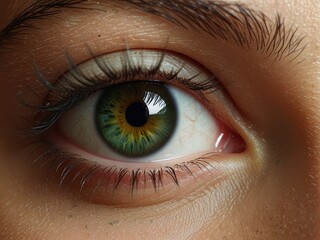close up of a female eye