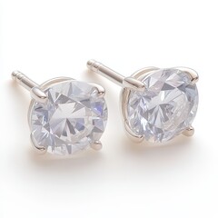 Classic Elegance: Sparkling Round Cubic Zirconia Stud Earrings 