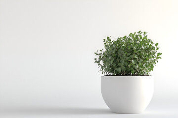 Fototapeta premium Enhance your space with a single crassula plant in a modern white pot for a touch of nature