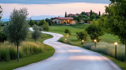 Serene Night View in the Countryside Landscape