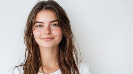 Fototapeta premium Happy Young Woman Portrait with Natural Expression