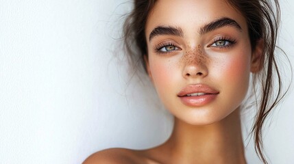 Naklejka premium Confident Young Woman in Portrait Style