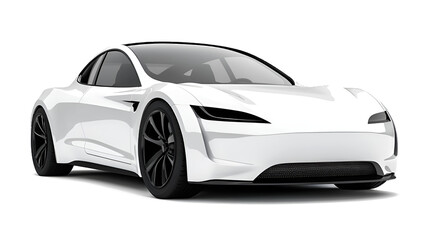 Fototapeta premium Electric car in concept, EV car isolated