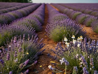 Naklejka premium field of flowers,field of lavender,lavender field region,flowers in the garden