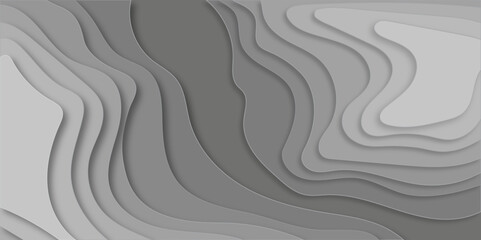 Gray abstract wavy geometric background.